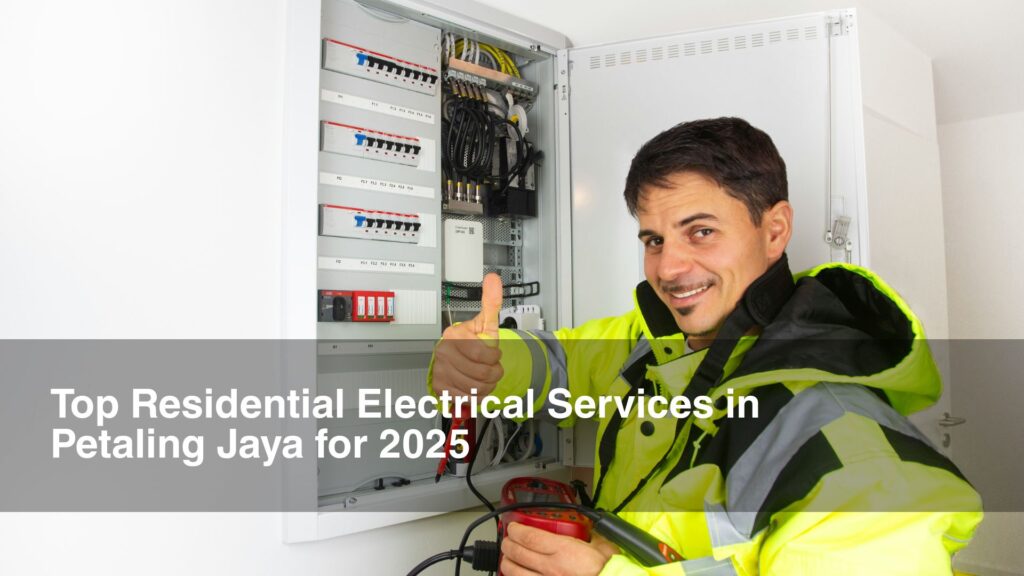 Man in hi-viz jacket works on residential services electrical
